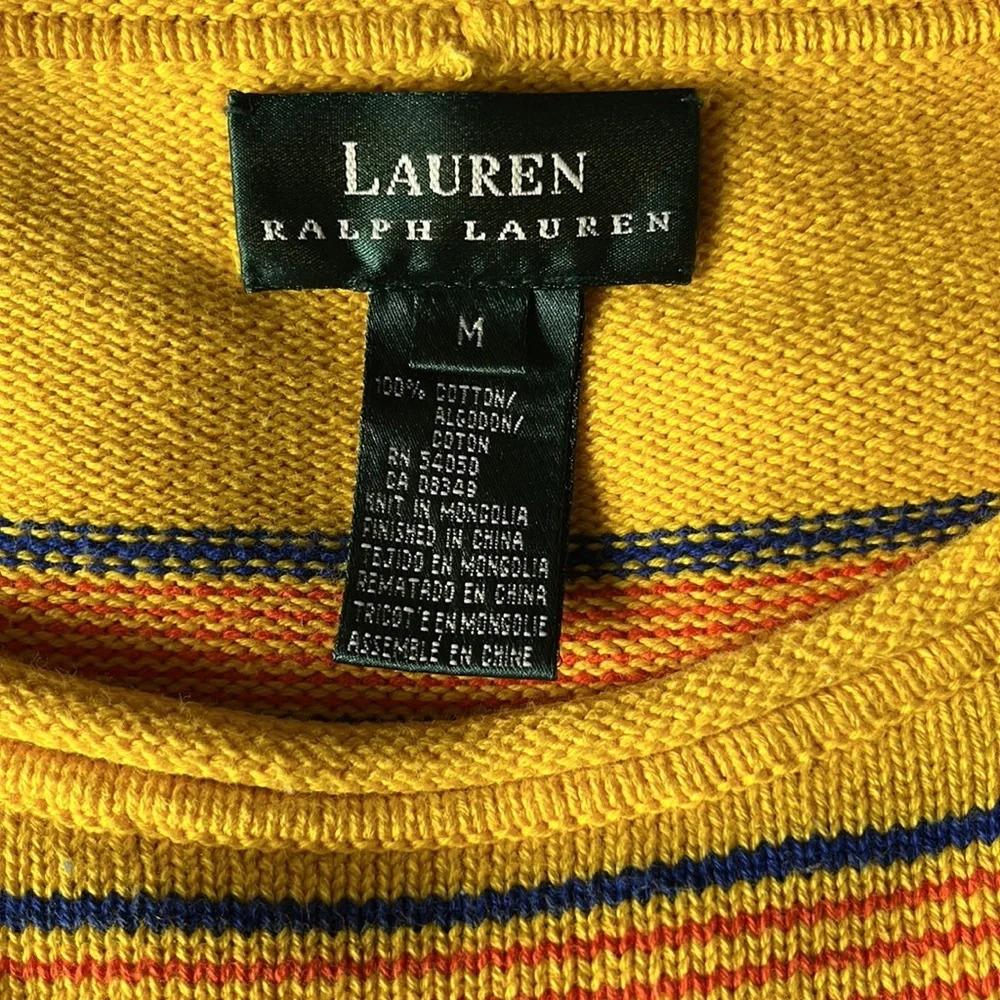 Lauren Ralph Lauren 100% cotton multi color sweater size M - Picture 10 of 10